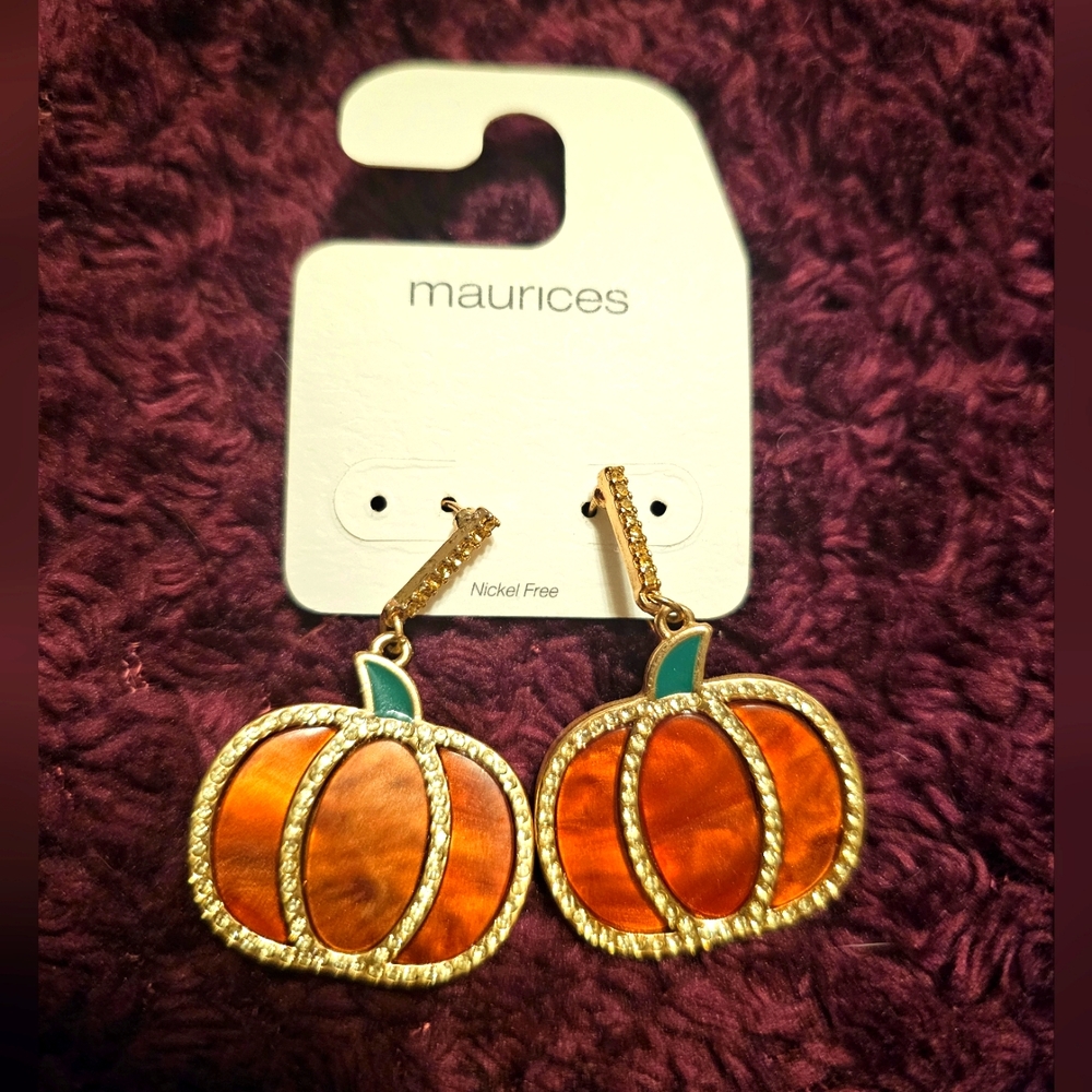 Maurices cute dangle pumpkin earings.
